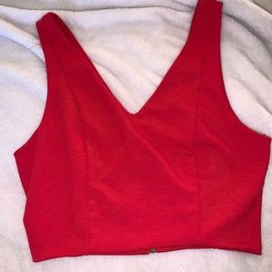a red crop top